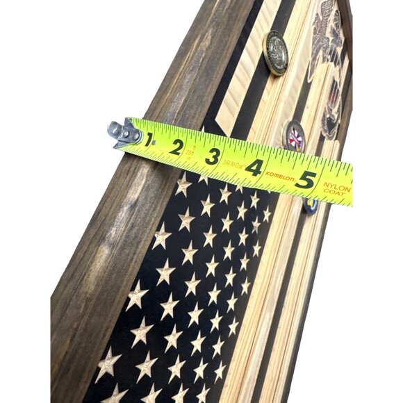 Custom Wooden U.S. Marine Corps Flag Challenge Coin Display Holder - Picture 3 of 3